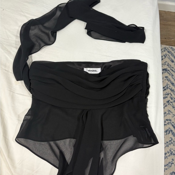 NWT Danielle Guizio Chiffon Wrap Top - Picture 4 of 4